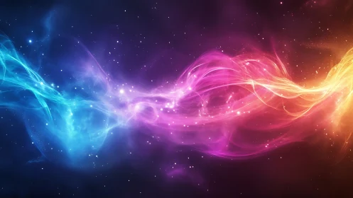 Nebular energy streams in luminous cyan, magenta and gold.