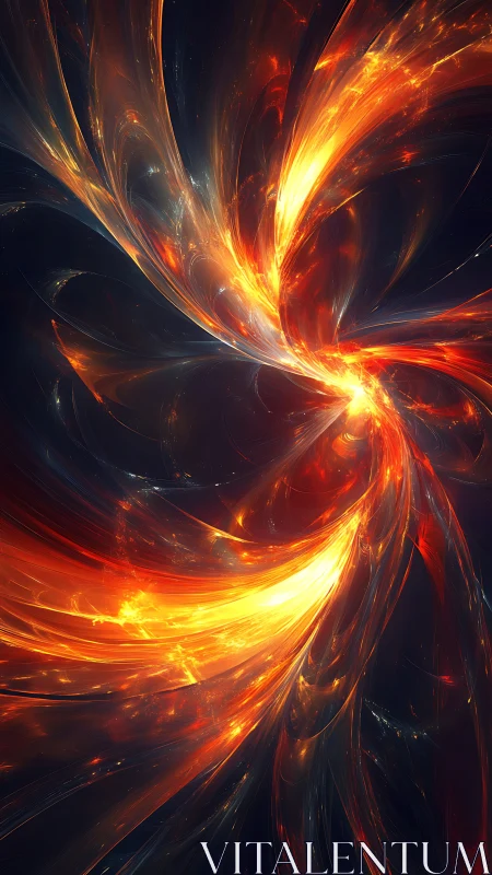 Fiery energy streams twist through deep cosmic void