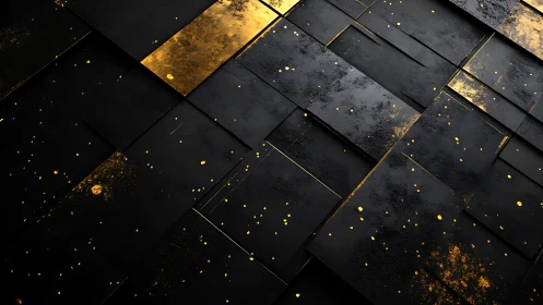Gilded midnight panels with scattered molten starlight. Period.