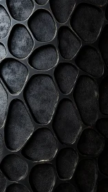 Midnight cellscape of molten hexagons on textured void.