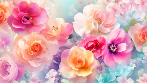 Dreamy Garden Symphony in Soft Florals.