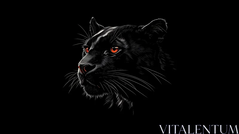 High-Contrast Feline Portrait with Incandescent Sclera Rendering.