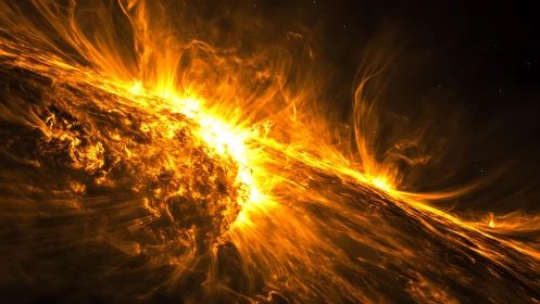 Solar flare erupts across volatile chromosphere arc