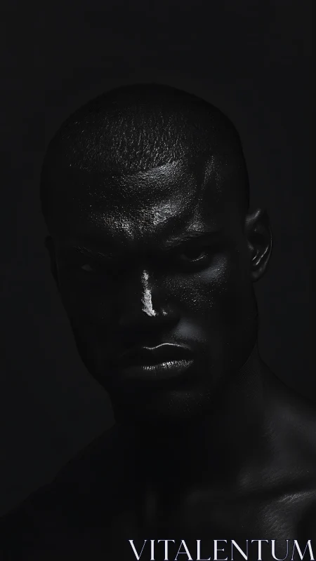 Midnight portrait sculpts a face from near-total shadow