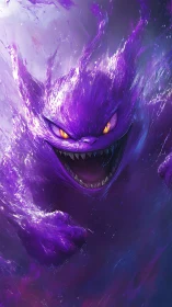 Wild purple spirit surges forward in a storm of swirling power