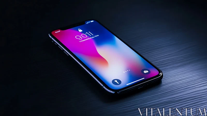 iPhone X Smartphone Locked Screen Display Setup.
