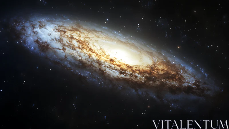 Spiral galaxy core glowing amid dense starfield panorama.