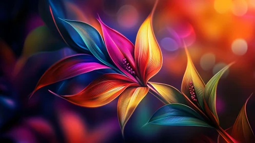 Neon Petals Dance Through Chromatic Chaos.