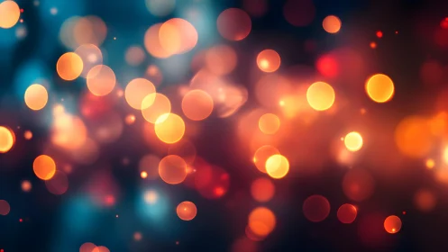 Warm glowing bokeh lights abstract background with vibrant hues.