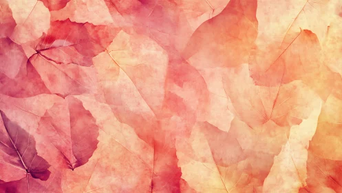 Soft pink and orange leaf pattern abstract background.