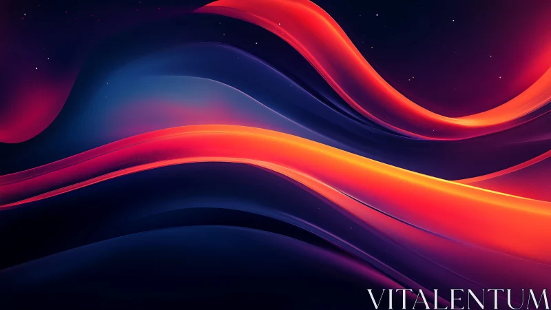 Luminous neon waveforms sweeping across cosmic nightscape.