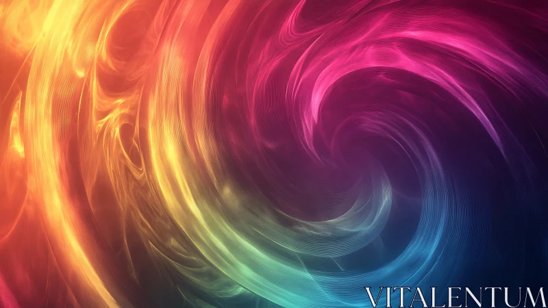 Radial swirl of multicolor abstract light wave patterns.