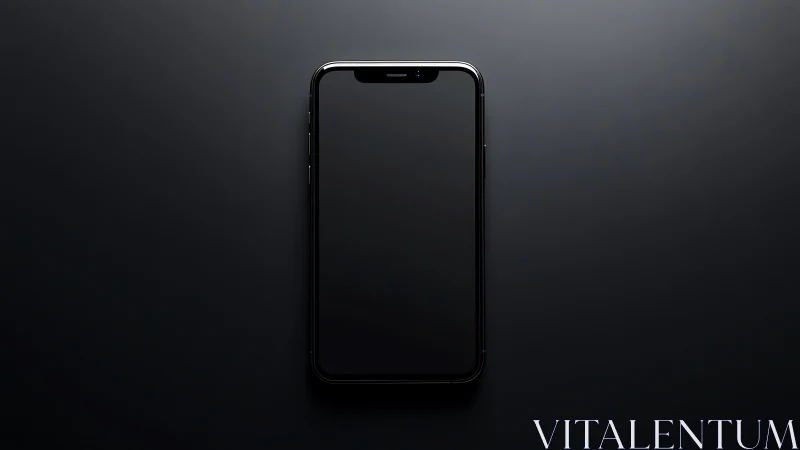 Minimalist smartphone glows against shadowed backdrop.