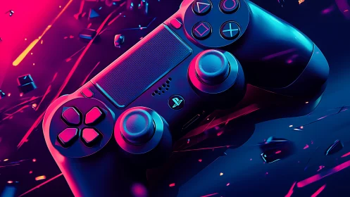 Next-Gen Gaming Controllers Glow in Neon Paradise.
