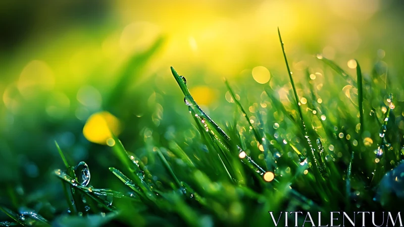 Morning dew turns humble grass blades into crystal spires