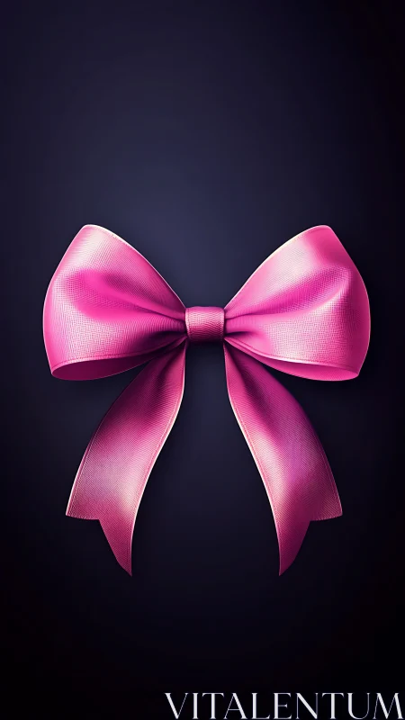 Magenta Ribbon's Theatrical Twirl Against Midnight Darkness