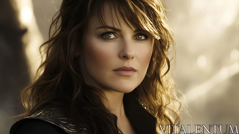 Cinematic shallow‑focus portrait with directional rim lighting.