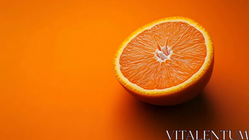 Vibrant orange half glows on bold monochrome backdrop