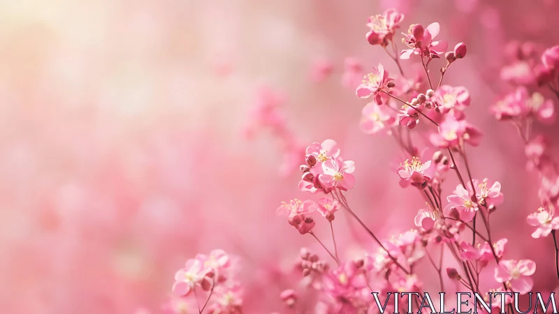 Delicate Pink Blossoms in Soft Focus Gradient