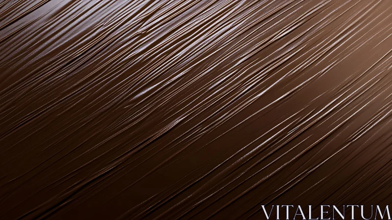 Macro chocolate smear with diagonal linear texture study.