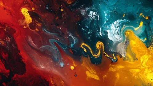 Colorful swirling paint invites a warm, flowing visual escape
