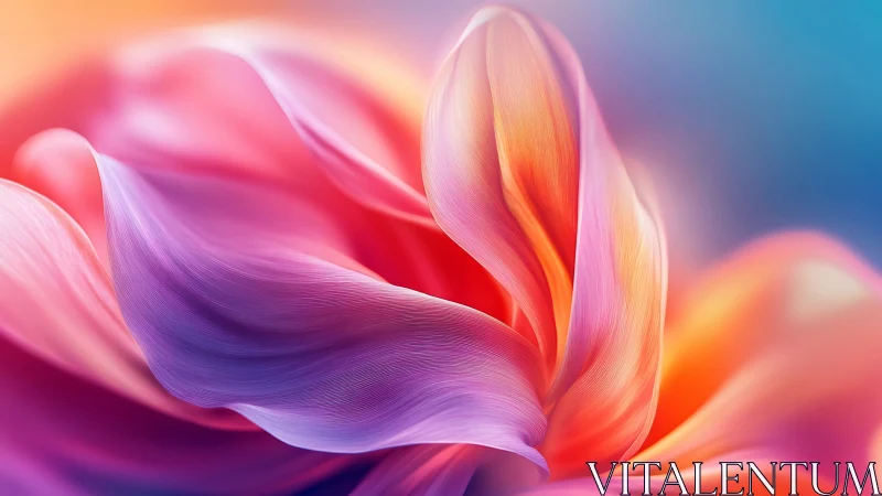 Chromatic fluid dynamics with multilayered gradient petals.