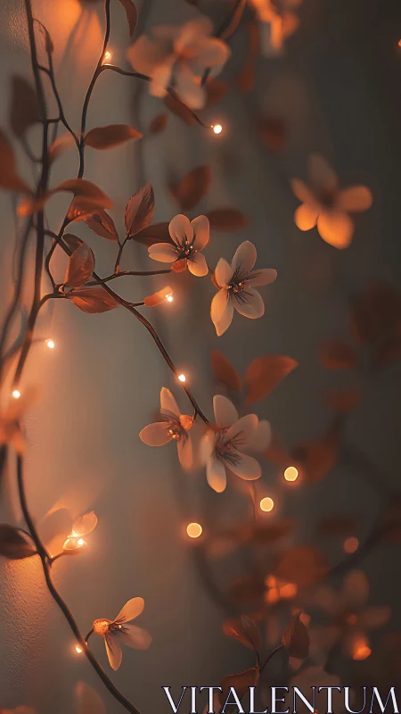 Warm Bokeh: Illuminated Flowers in Golden Light.