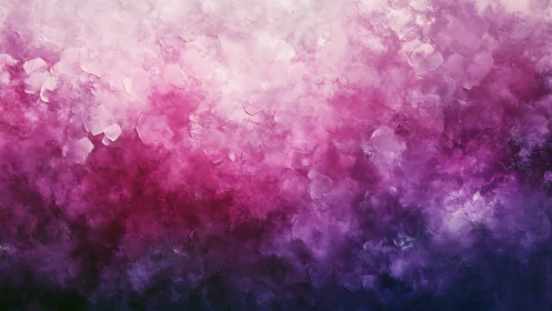 Layered magenta to violet abstract field uses dense impasto blending