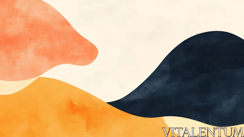 Abstract overlapping color fields form curved organic shapes