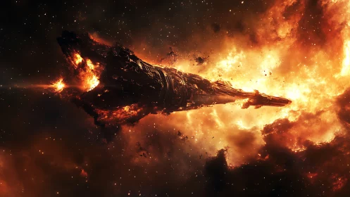 Stellar Vessel Engulfed in Thermonuclear Conflagration.