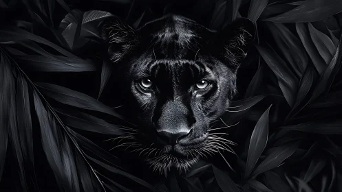 High contrast monochrome portrait of a feline predator.