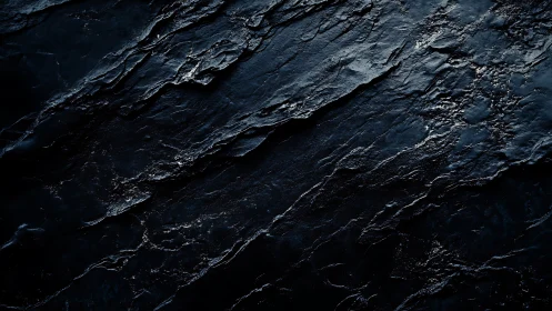 Dark textured rock surface with layered ridged structure.