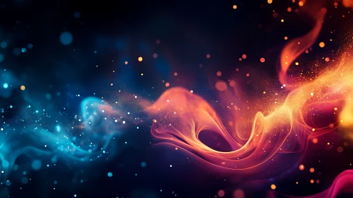 Neon Energy Waves Collide in Radiant Blue and Gold.