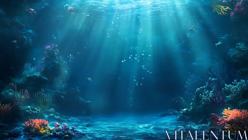 Sunlit underwater coral garden glowing with gentle magic.