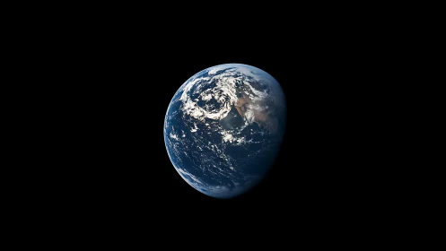 Our blue home floating gently in the quiet of space.