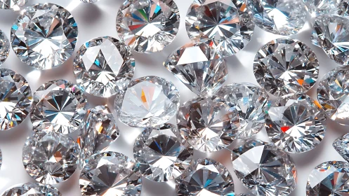 Round brilliant cut diamonds show high dispersion and precise faceting