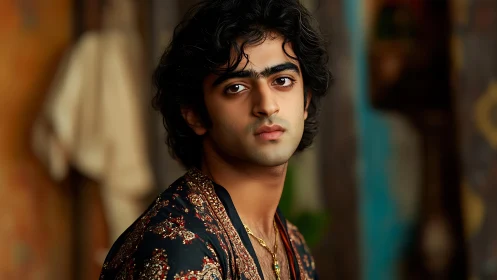 Quiet golden-hour portrait of a thoughtful young man.