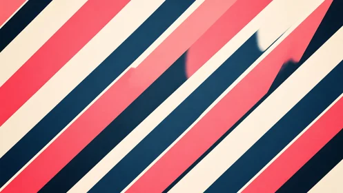Diagonal red, navy, and cream striped geometric pattern