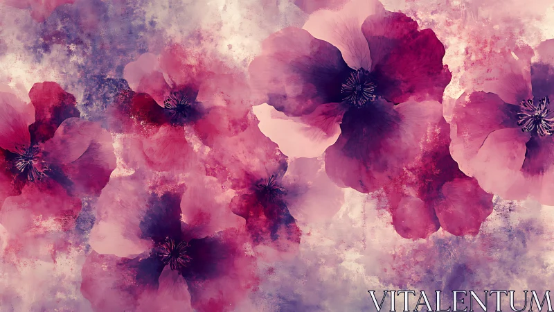 Diffuse magenta floral abstraction with layered translucent petals