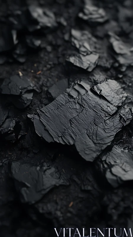 Macro study of fractured black shale textures in soft focus