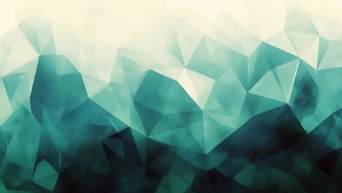 Teal low poly geometric gradient with abstract crystalline depth.