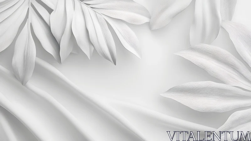 Soft white leaves drifting over gentle flowing folds.