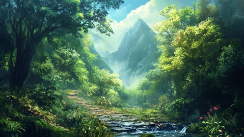Enchanted Valley: A Lush Sanctuary Beneath Towering Mountains.