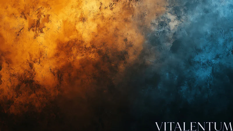 Textured gradient surface shows orange to blue transition