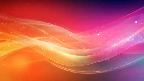 Luminous gradient waves flow across vibrant abstract space