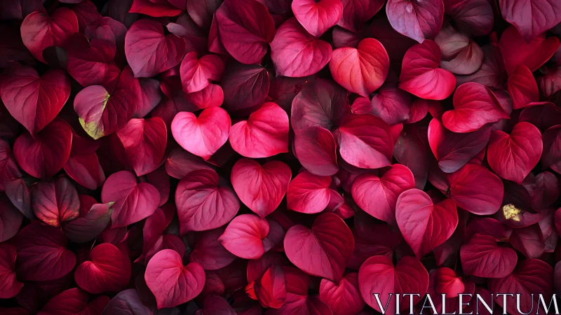 Layered red heart-shaped leaves forming dense foliage.