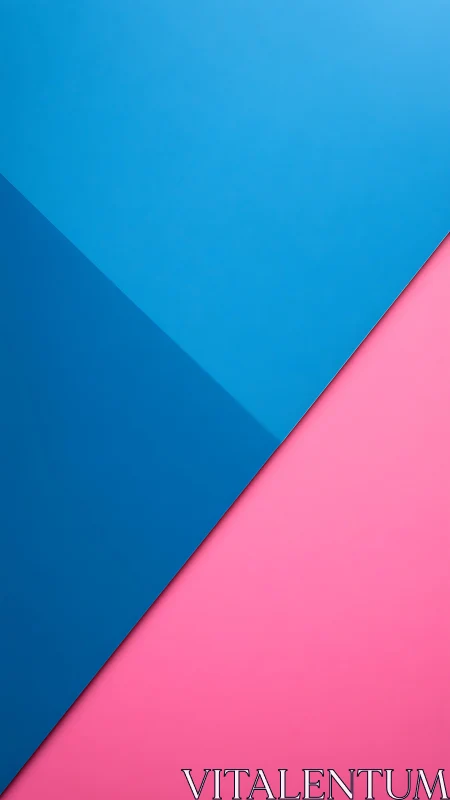 Bold blue and pink diagonal geometric color field study.