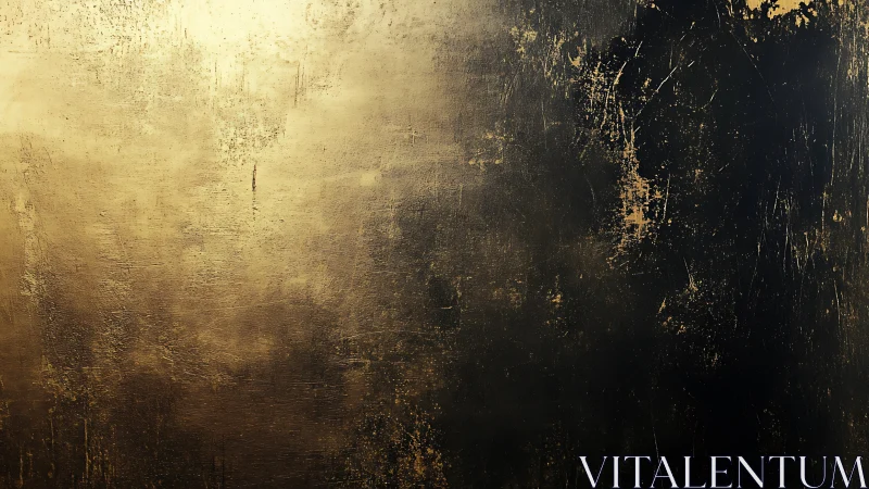 Textured metallic gradient surface shows worn gold and dark patina