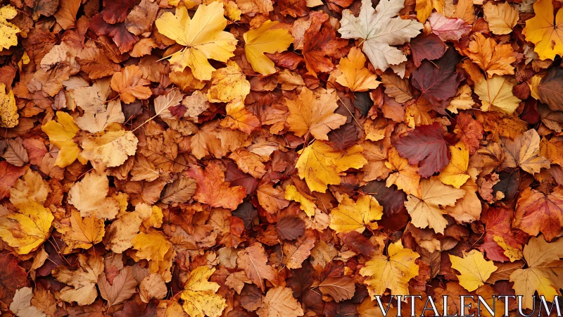 Golden autumn leaves creating a cozy seasonal blanket.