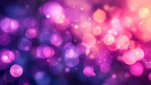 Vibrant abstract bokeh lights in purple and pink gradient style.
